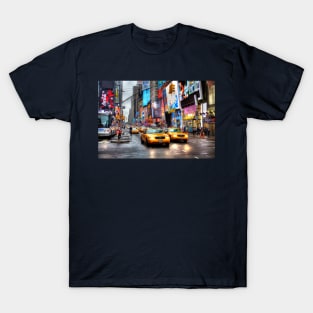 Yellow Taxi Cabs, Times Square, New York City T-Shirt